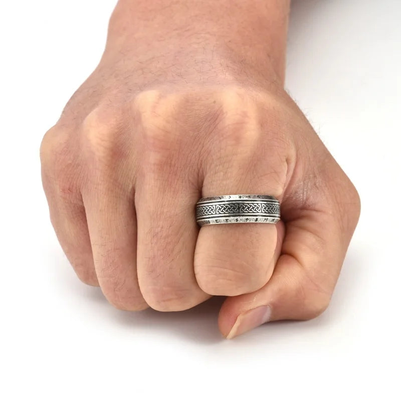 YILUOCD Stainless Steel Viking Runes Ring