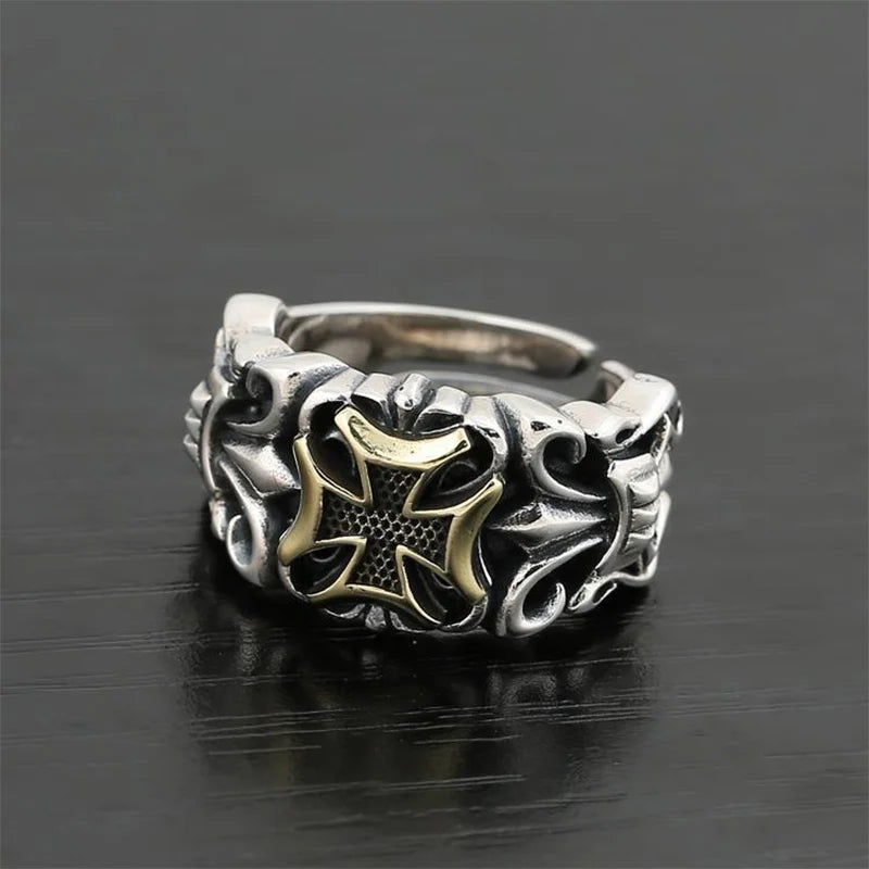 Punk style cross ring