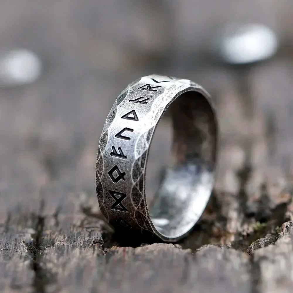YILUOCD Stainless Steel Viking Runes Ring