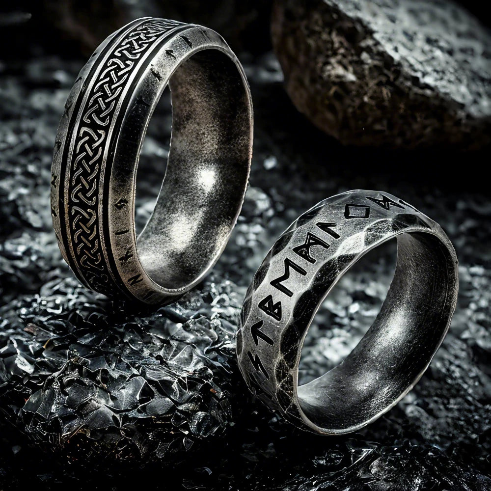 YILUOCD Stainless Steel Viking Runes Ring