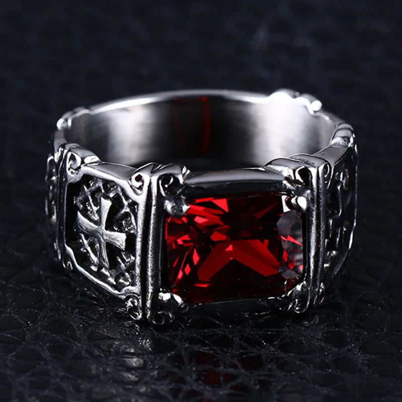 Red Zircon Ring with Personality