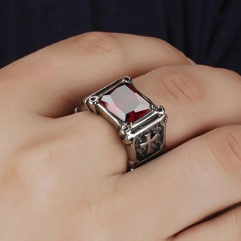 Red Zircon Ring with Personality