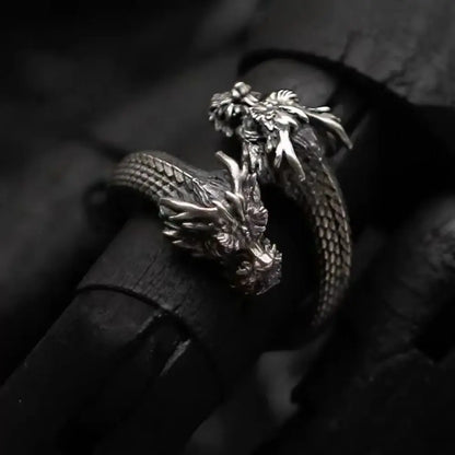 Unique new trend double headed dragon ring