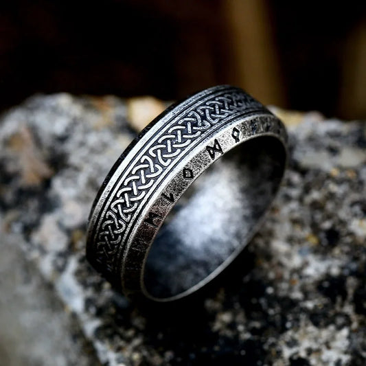 YILUOCD Stainless Steel Viking Runes Ring