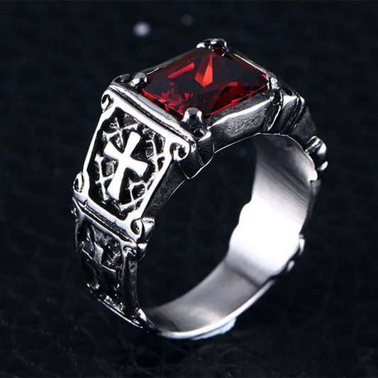 Red Zircon Ring with Personality