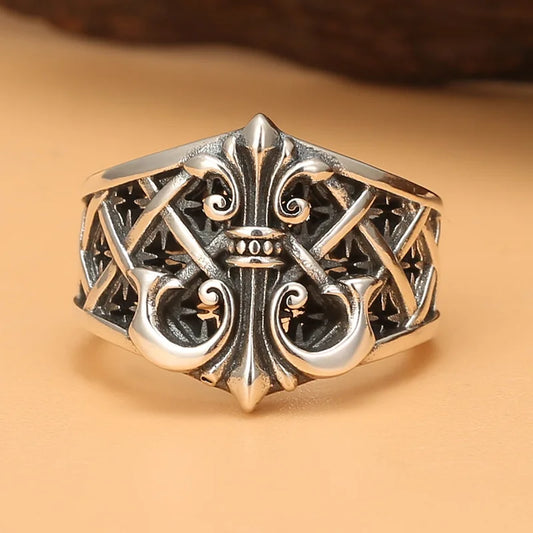 Punk style Thai silver single ring