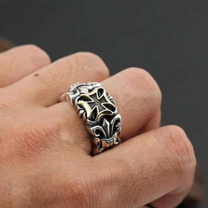 Punk style cross ring