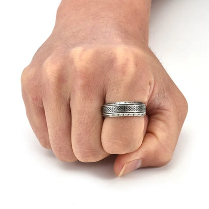 YILUOCD Stainless Steel Viking Runes Ring