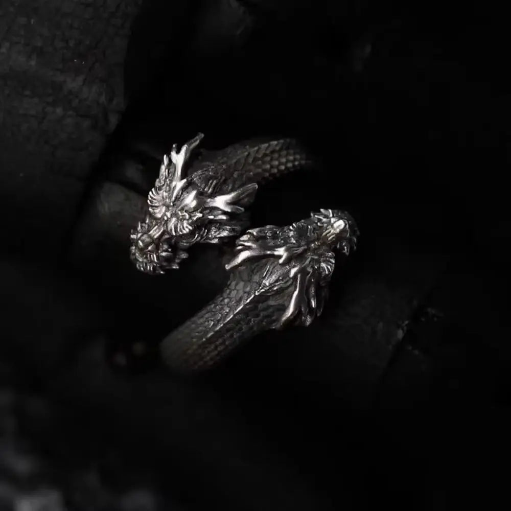 Unique new trend double headed dragon ring