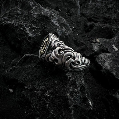 Vintage Gold Poseidon Trident Ring