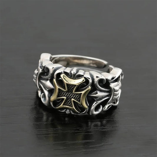 Punk style cross ring
