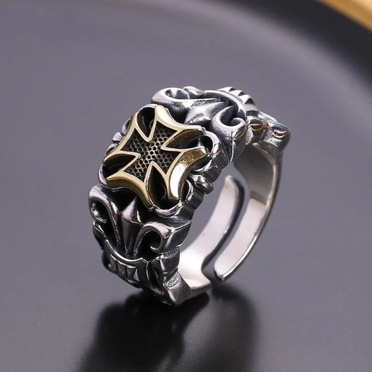 Punk style cross ring