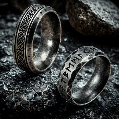 YILUOCD Stainless Steel Viking Runes Ring