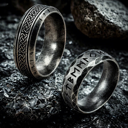 YILUOCD Stainless Steel Viking Runes Ring