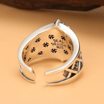 Punk style Thai silver single ring
