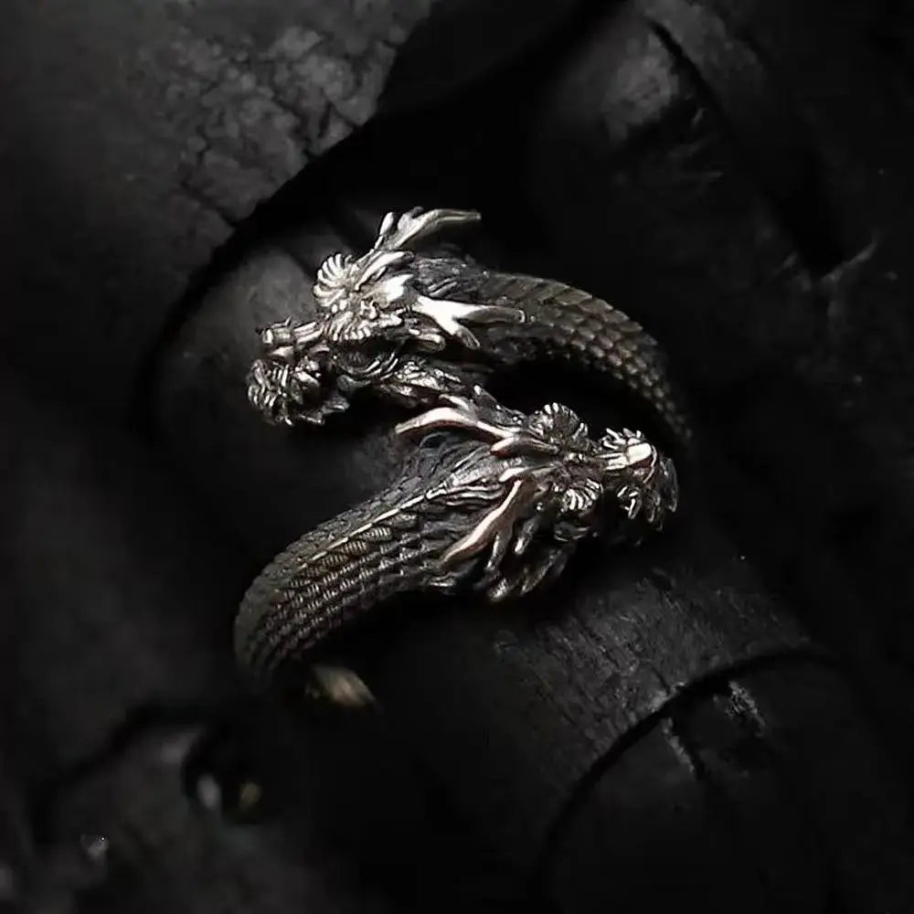 Unique new trend double headed dragon ring
