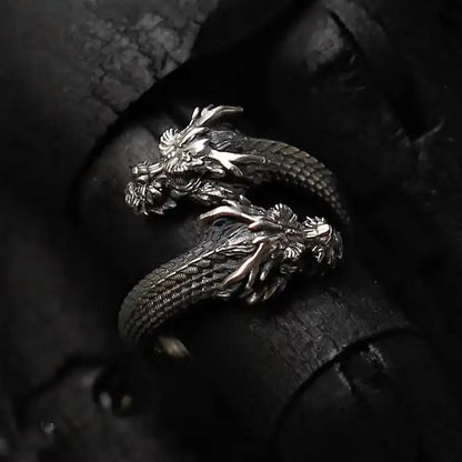 Unique new trend double headed dragon ring